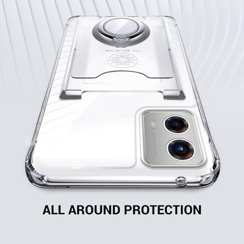 Shields Up for Moto G 5G 2023 Case, Wallet Case with Card Holder, Clear | Minimalist Wallet Case, 3 Card Slots, 360° Rotation Ring Stand/Kickstand, Drop Protection Protective Cover - size: Moto G 5G 2023