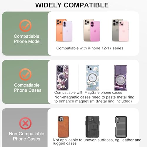 Magnetic Phone Grip & Kickstand Combo for MagSafe Soft Silicone Finger Loop