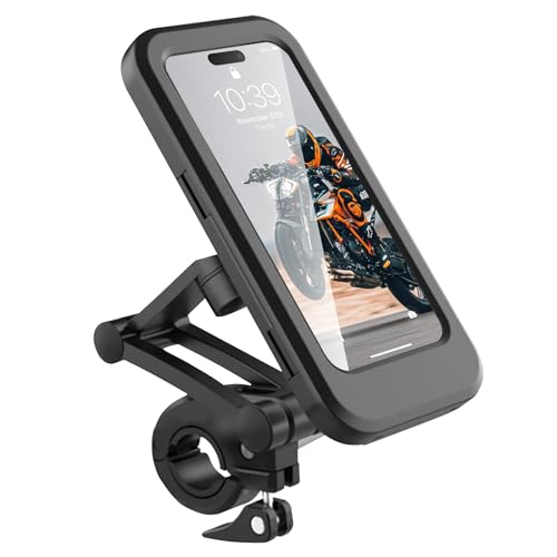 Waterproof Bike Phone Mount Touch-Screen Bicycle Phone Holder | Universal Waterproof Cell Phone Bag 360°Rotatable Motorcycle Scooter ATV MTB Phone Mount Holder for 4.7-6.8" Phones