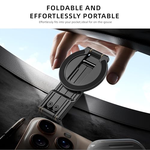 Ultra-Thin Magnetic Phone Tripod for iPhone 18 17 16 15 14 13 12, Black - color: Black