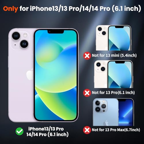 BOPPS for iPhone 13/13 Pro /14/14 Pro Battery Case，7000mAh Stonger Power & 360°Protection ，Slim Battery Charger Case with TPU Anti-Slip Design for iPhone 14/14 Pro Charging Case，Black