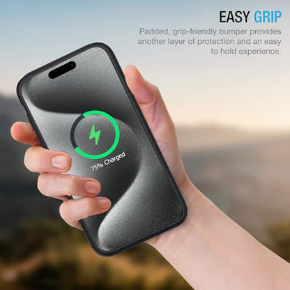 Battery Case for iPhone 15 Pro Max, Enhanced 12000mAh Portable Protective Wireless Charging Case Support Carplay Compatible with iPhone 15 Pro Max (6.7 inch) Rechargeable Battery Charger Cover(Black) - size: iPhone 15 Pro Max