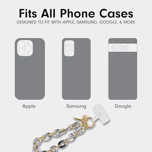 Sonix Phone Wristlet - Detachable Universal Smartphone Wrist Strap, Hands-Free Lanyard Cellphone Bracelet with Tether Tab - color: Grey Marble