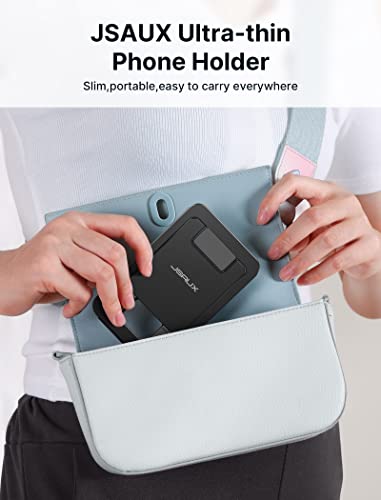 JSAUX Fold-Flat Cell Phone Stand, Adjustable Desk Holder-Black - color: Black, size: 1-PACK