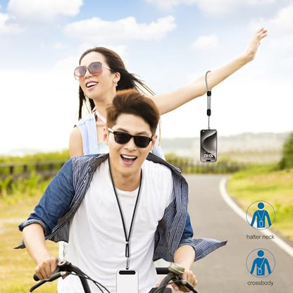 takyu Phone Lanyard, 2 Pack Soft Nylon Neck Strap Universal Cell Phone Lanyard and 2 Pack Phone Wrist Strap with Durable Pads for Most Smartphones-Black - color: Black+black