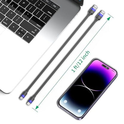 1ft Multipack Short iPhone Charger Cable for iPhone 14 13 12, Bulk Short USB A to USB C Cable 12 inch for Charging Station Compatible with iPhone 15 Samsung Galaxy S20 S10 Note 20 10, 10 Pack Mixed - size: 1 Foot, style: 5P Lightning + 5P USB-C