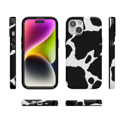 Casely iPhone 15 Plus Case | Current Mood | Cow Print | Compatible with MagSafe | Classic Ultra Slim Design - color: Current MOOd | Cow Print