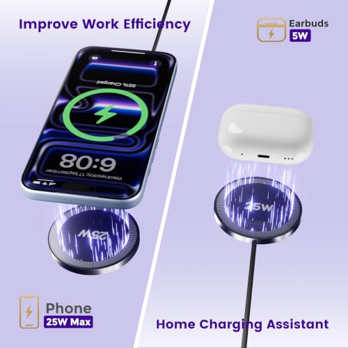 MagSafe 25W Wireless Charger for Apple Magnetic Fast Charging Pad - color: 1Black