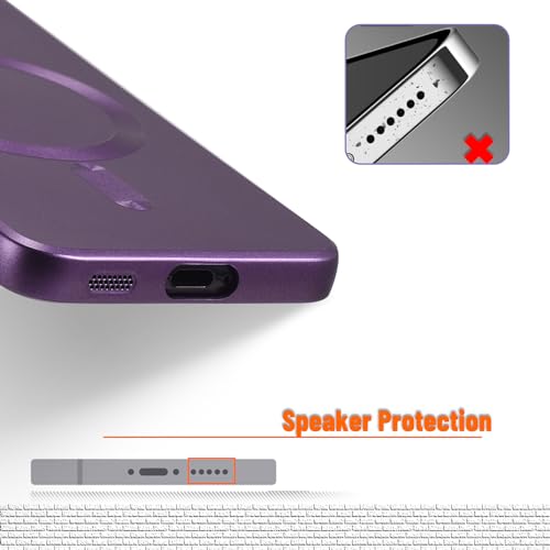 Magnetic Case for Samsung Galaxy S21, Soft Silicone with Camera Protection, Anti-Scratch Compatible with MagSafe, Purple - color: Purple, size: S21