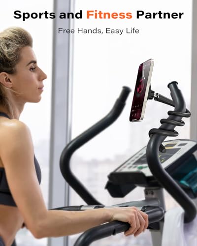 A2C Magnetic Gooseneck Gym Phone Holder for Treadmill Peloton Stroller Desk