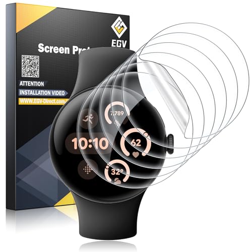 EGV 6 Pack for Google Pixel Watch 5/4/3 45mm Screen Protector, TPU Film - size: 45mm