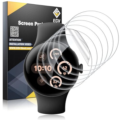 EGV 6 Pack for Google Pixel Watch 5/4/3 45mm Screen Protector, TPU Film - size: 45mm