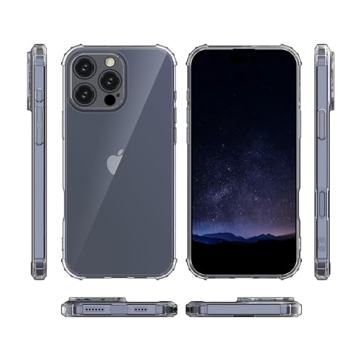 I&H for iPhone 16 Pro 6.3 inch Case Crystal Clear Non-Yellowing, Shockproof, Anti-Scratch, Transparent Soft Back Cover