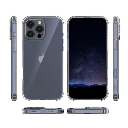 I&H for iPhone 16 Pro 6.3 inch Case Crystal Clear Non-Yellowing, Shockproof, Anti-Scratch, Transparent Soft Back Cover