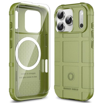 Rugged Shield Compatible with MagSafe Case for iPhone 17 Pro (6.3"), 8ft Military Drop Proof, Wear Resistant Tactical Cover, Army Green - color: Army Green-M, size: iPhone 17 Pro