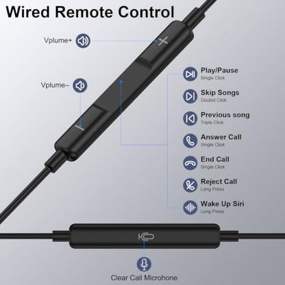 Wired Headphones for iPhone Earbuds with Lightning Connector Wired Earphone