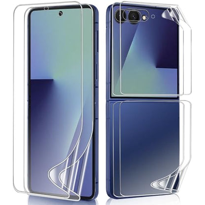 2 Sets Screen Protector for Samsung Galaxy Z Flip7-6.9", Front Flim + Back Flim Full Coverage HD Clear Scratch Resistant, Premium Folding - size: Samsung Galaxy Z Flip 7