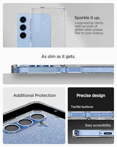 Spigen Liquid Crystal Glitter Designed for Galaxy S25 Plus Case (2025) [Anti-Yellowing], [Military-Grade Protection] - Crystal Quartz - color: Crystal Quartz, size: 6.7in (Galaxy S25 Plus)