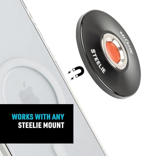Nite Ize Steelie Orbiter Plus Magnetic Phone Socket + Metal Ring - Strong Dashboard Mount Phone Socket for a Secure Hold - Smooth Glide - Adjustable Viewing - Works with Steelie Mounts - style: Orbiter Plus Socket + Metal Ring