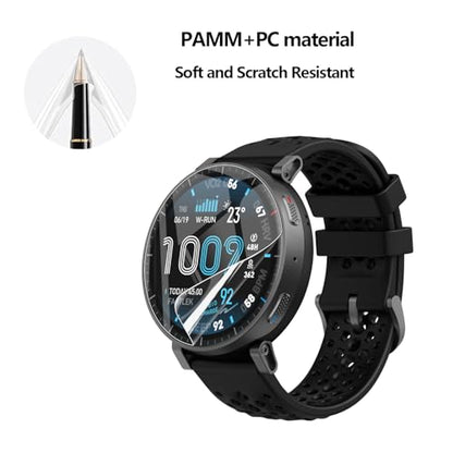 5 Pack Screen Protector for Smartwatch Amazfit Active Max 1.5",Soft Flexible TPU Film Screen Protector for Amazfit Active Max,Full Coverage,HD Clear,Support Fingerprint Unlock