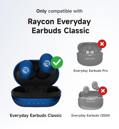 SURITCH Case for Raycon Everyday Earbuds Classic Headphones, Shockproof Magnetic Case for Raycon Bluetooth Headset True Wireless Earbuds, Protective Cover with Magnetic Lid Lock & Carabiner, Navy - color: Navy