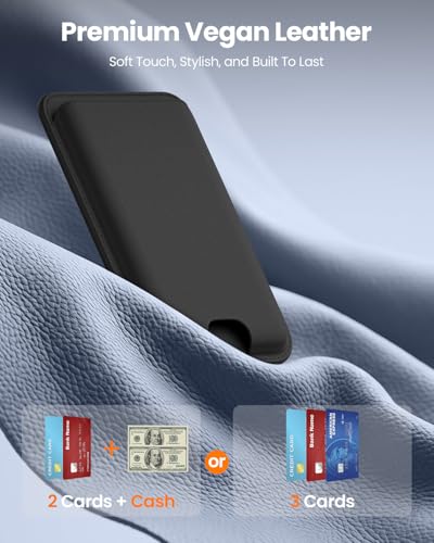 FlyReal for MagSafe Wallet, with Anti-Loss Lanyard, Black - color: Black