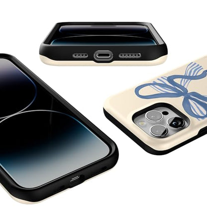 Casely iPhone 14 Pro Max Case | Heartstrings | Blue Bow | Bold Protective Design | Compatible with MagSafe - color: Heartstrings | Blue Bow