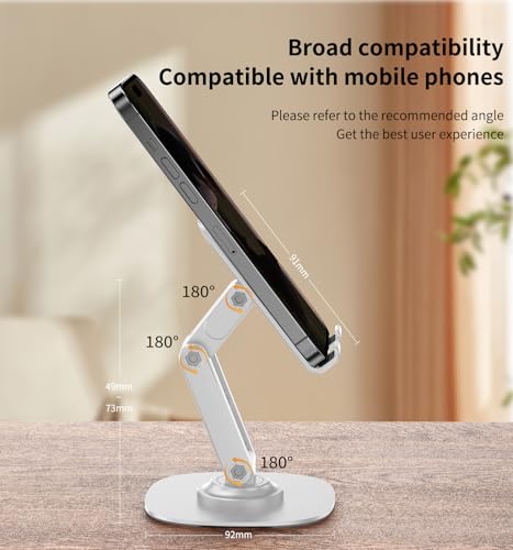 360° Rotating Cell Phone Stand for Desk (K69-White) - size: K69-White