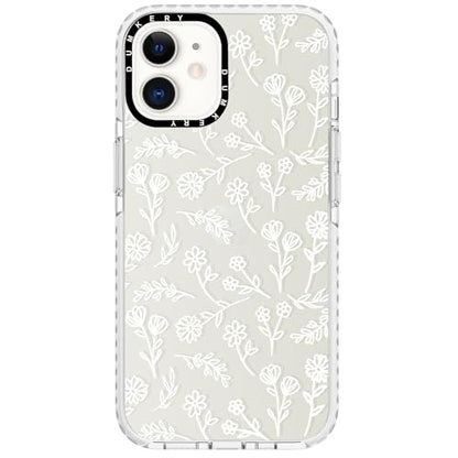 Dumkery Cute White Flowers Case Compatible with iPhone 12 Case, Clear Floral iPhone 12 Pro Cases with Aesthetic Pattern, Soft TPU Shockproof Slim Cover for Girls Women - size: iPhone 12/iPhone 12 Pro