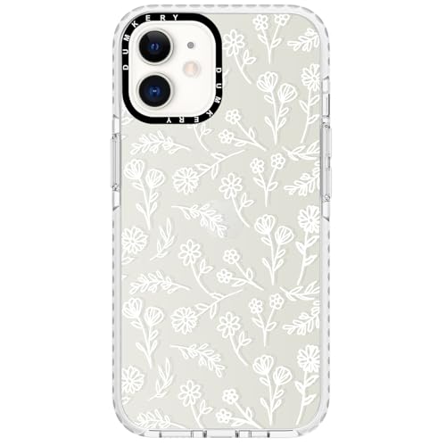 Dumkery Cute White Flowers Case Compatible with iPhone 12 Case, Clear Floral iPhone 12 Pro Cases with Aesthetic Pattern, Soft TPU Shockproof Slim Cover for Girls Women - size: iPhone 12/iPhone 12 Pro