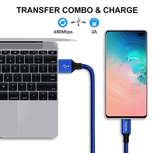 etguuds Long USB to USB C Cable, 12ft USB A to USB C Fast Charger 2-Pack - color: Blue