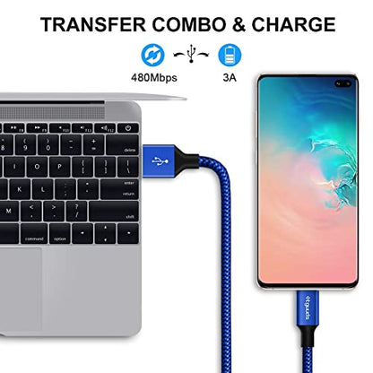 etguuds Long USB to USB C Cable, 12ft USB A to USB C Fast Charger 2-Pack - color: Blue