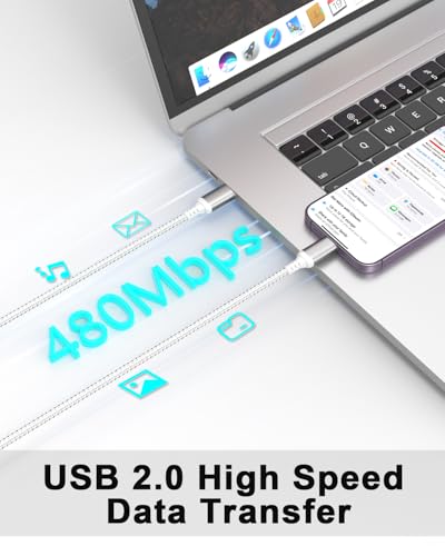 2FT USB C to Lightning iPhone Charger Cable, 2 Pack MFi Certified - size: 2ft