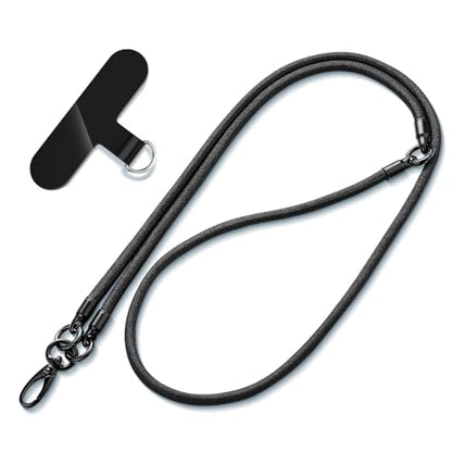 Phone Lanyard, 3-in-1 Anti Theft Phone Straps -Crossbody Lanyard, Neck Holder & Wrist Strap, Detachable Universal Cellphone Strap with 1 Tap, Durable Hook-Black - color: 3 in 1 Strap-black