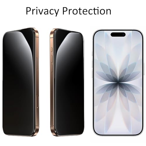 2 Pack for iPhone 17 Pro / 17/16 Pro Privacy Screen Protector Anti spy Tempered Glass Easy Installation 6.3 inch