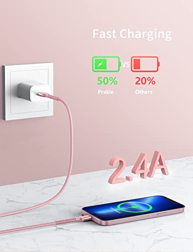 iPhone Charger Cable 3FT 2Pack USB to Lightning Cable Extra Durable Braided - color: Pink, size: 3FT, style: USB A to Lightning