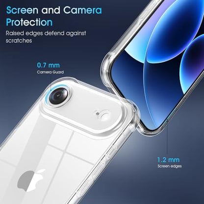 Soft TPU Clear Case for iPhone 17 Air 6.5 inch | Not-Yellowing，Military Drop Protection，Shockproof Transparent Silicone Case, Ultra Slim & Thin，Camera Protection，Clear - size: for iPhone 17 Air