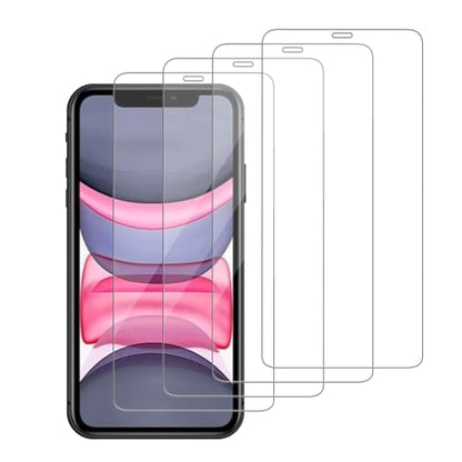 4 Pack Glass Screen Protector Compatible for iPhone 11 / iPhone XR [6.1 Inch] [9H Hardness]-HD Screen Tempered Glass, Scratch Resistant,Easy Install [Case Friendly] - size: iPhone 11 / XR