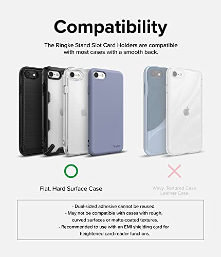 Ringke Stand Slot Card Holder [Phone Wallet Stick on + Stand] ID & Credit Card Holder for Phone Case, Solid Card Wallet with Phone Kickstand Compatible with iPhone Galaxy Android - Clear Mist - color: Clear Mist