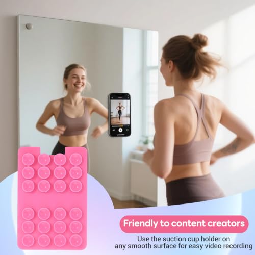 Classic - 2PCS Silicone Suction Phone Case Adhesive Mount - color: pink