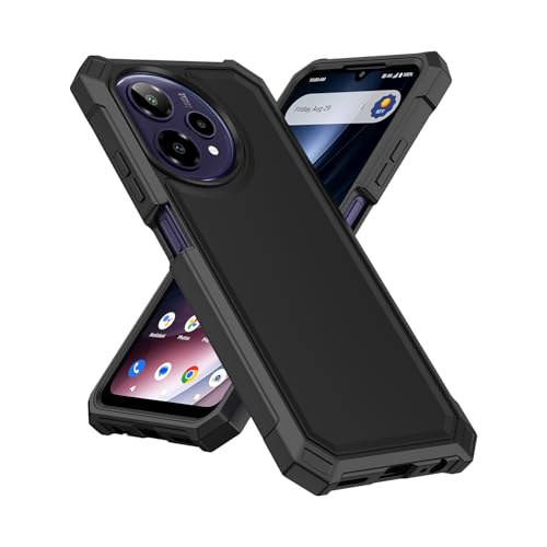 DpS for Cricket Icon Plus 2026/AT&T Verge 2 Case 3-in-1, Icon Plus 2026/Verge 2 with Screen Protector, Dual-Layer Full Body Protection,Hard PC Bumper&Silicone Back Military Grade Cover. (Black) - color: Black