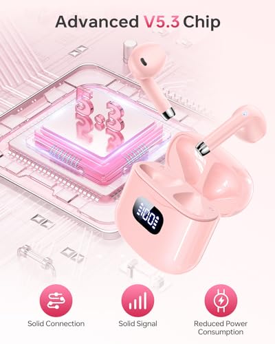 KTGEE Wireless Earbuds Bluetooth 5.3 Ear Buds Headphones, 40Hrs Playback - color: Z-Pink