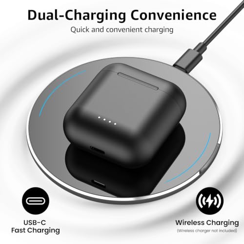 TOZO T6 Wireless Earbuds Bluetooth 5.3 Stereo Sound in Ear Headphones - color: Dark Black