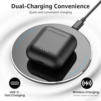 TOZO T6 Wireless Earbuds Bluetooth 5.3 Stereo Sound in Ear Headphones - color: Dark Black