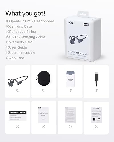 SHOKZ OpenRun Pro 2 Mini Bone Conduction Bluetooth Sport Headphones, Black - color: Black, size: Mini
