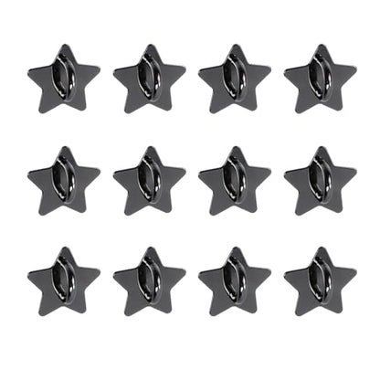 Crapyt 12 Pcs Metal Phone Hook, Adhesive Metal Phone Finger Grip Loop Stand Star Shape Grip Cellphone Ring Holder Accessories for DIY Hanging Supplies (Black) - color: Black