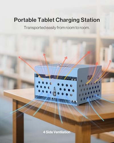 POCHAR 16-Unit Charging Cabinet for Laptops & Tablets with Cable Management - size: 16-Device