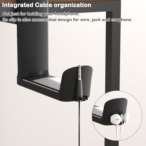 Headphone Hook - Adjustable Clamp-on Headphone Holder (Black_2 Pack) - color: Black_2 Pack