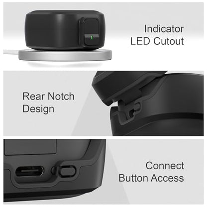 for Samsung Galaxy Buds 4 Pro/Buds 4 Case (2026) with Secure Safety Lock Clip,Shockproof Scratch-Resistant Hybrid PC+TPU Soft Shell Protective Cover Accessories with Carabiner&Cleaning Pen(Black) - color: Black Edge-Black