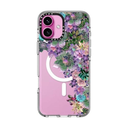 CASETiFY for iPhone 16 Plus Case - Impact Clear Compatible with MagSafe | Not Yellowing | 6.6 ft. 3x Military Grade Drop Protection | MY SUCCULENT GARDEN | Clear - color: MY SUCCULENT GARDEN, size: Iphone 16 Plus (6.7")